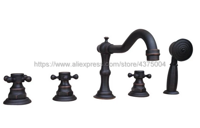 Widespread Oil Rubbed Bronze Deck Mounted 3 Handles Bathroom Tub Faucet 5 Holes Hand Shower Sink Mixer Tap Ntf062
Widespread Oil Rubbed Bronze Deck Mounted 3 Handles Bathroom Tub Faucet 5 Holes Hand Shower Sink Mixer Tap Ntf062