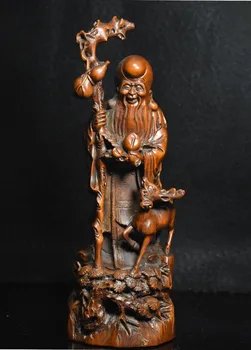 Christmas 9" Chinese Folk Boxwood wood Carved Longevity Immortal God Shou Star Deer Statue Halloween
Christmas 9" Chinese Folk Boxwood wood Carved Longevity Immortal God Shou Star Deer Statue Halloween