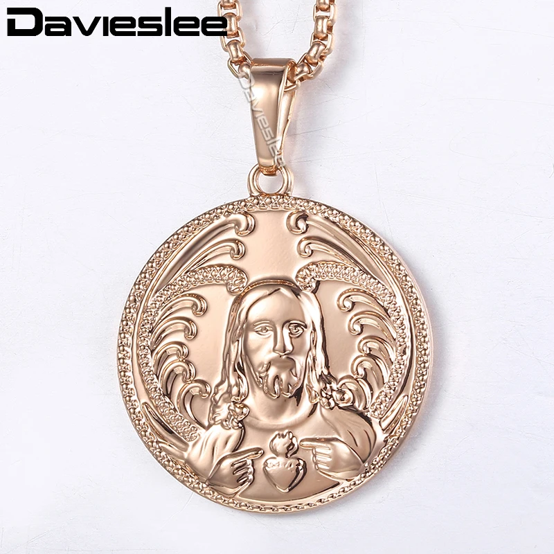 Davieslee Round Jesus Pendant Necklace for Women 585 Rose Gold Filled Womens Necklaces Cross Letters We are one in Jesus LGP268
Davieslee Round Jesus Pendant Necklace for Women 585 Rose Gold Filled Womens Necklaces Cross Letters We are one in Jesus LGP268