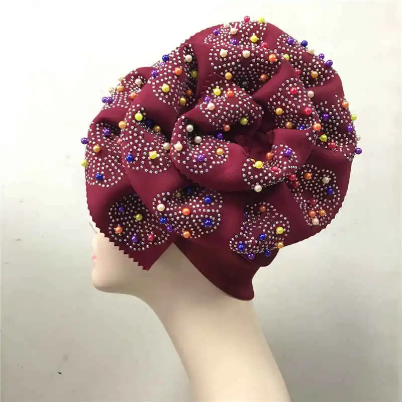 Wine African Aso Oke Gele Head tie Already Made Cap with Beads Aso Oke Headtie Nigerian Auto Gele For Bridal And Party -AC30
Wine African Aso Oke Gele Head tie Already Made Cap with Beads Aso Oke Headtie Nigerian Auto Gele For Bridal And Party -AC30