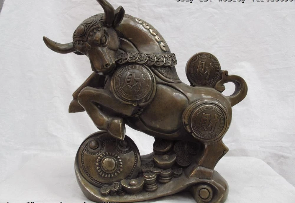 11 Chinese Folk Copper Bronze Feng shui lucky Wealth Cattle bull Wild ox Statue
11 Chinese Folk Copper Bronze Feng shui lucky Wealth Cattle bull Wild ox Statue