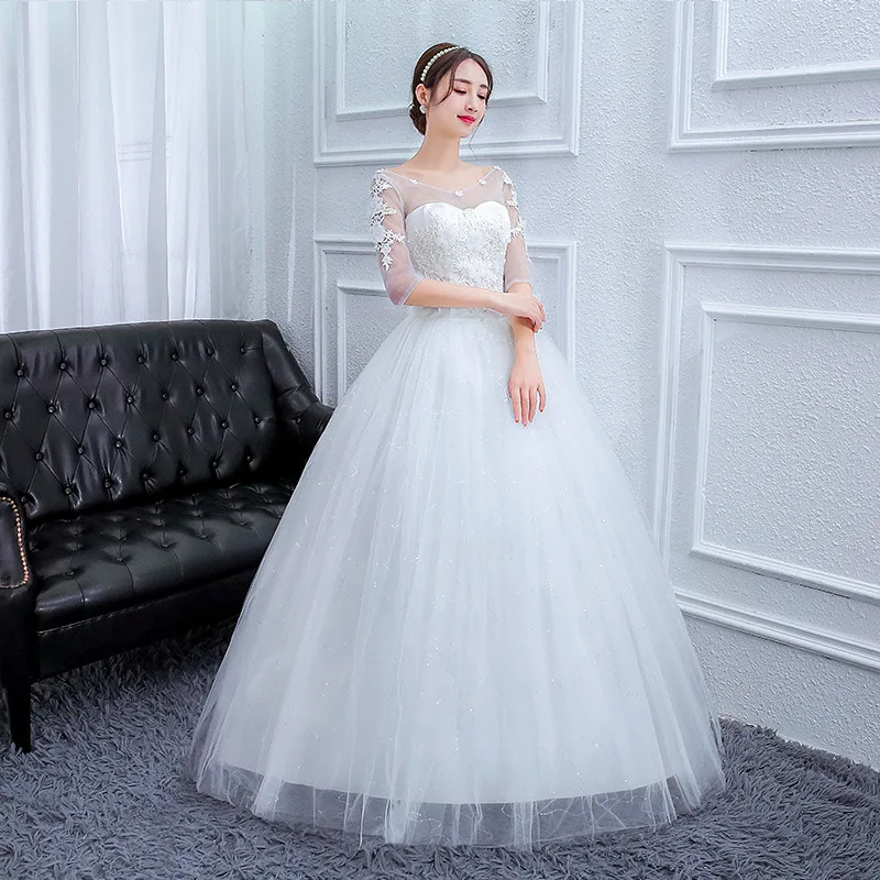 Wedding Gowns for Women 2019 Bridal Gowns Ball Gown Vintage Illusion Lace Tulle Boat Neck Sweetheart Half Sleeve Floor Length
Wedding Gowns for Women 2019 Bridal Gowns Ball Gown Vintage Illusion Lace Tulle Boat Neck Sweetheart Half Sleeve Floor Length