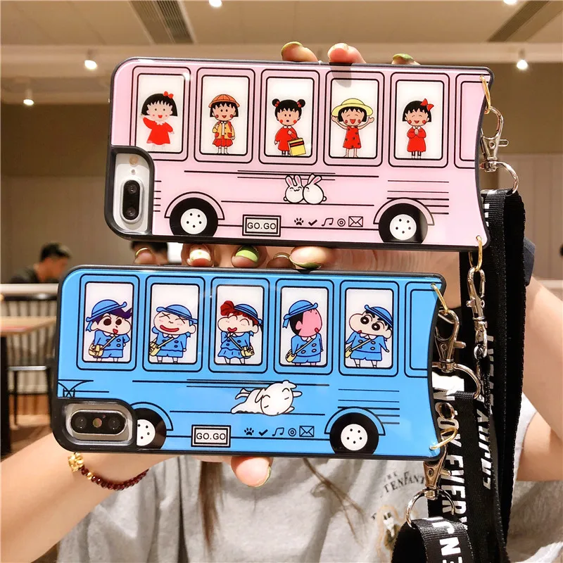 Fashion tempered glass Neck Rope Phone Cases for iPhone 6 6S plus 7 8 Plus X XR XS Max Maruko Crayon Shin-chan bus Phone Case
Fashion tempered glass Neck Rope Phone Cases for iPhone 6 6S plus 7 8 Plus X XR XS Max Maruko Crayon Shin-chan bus Phone Case