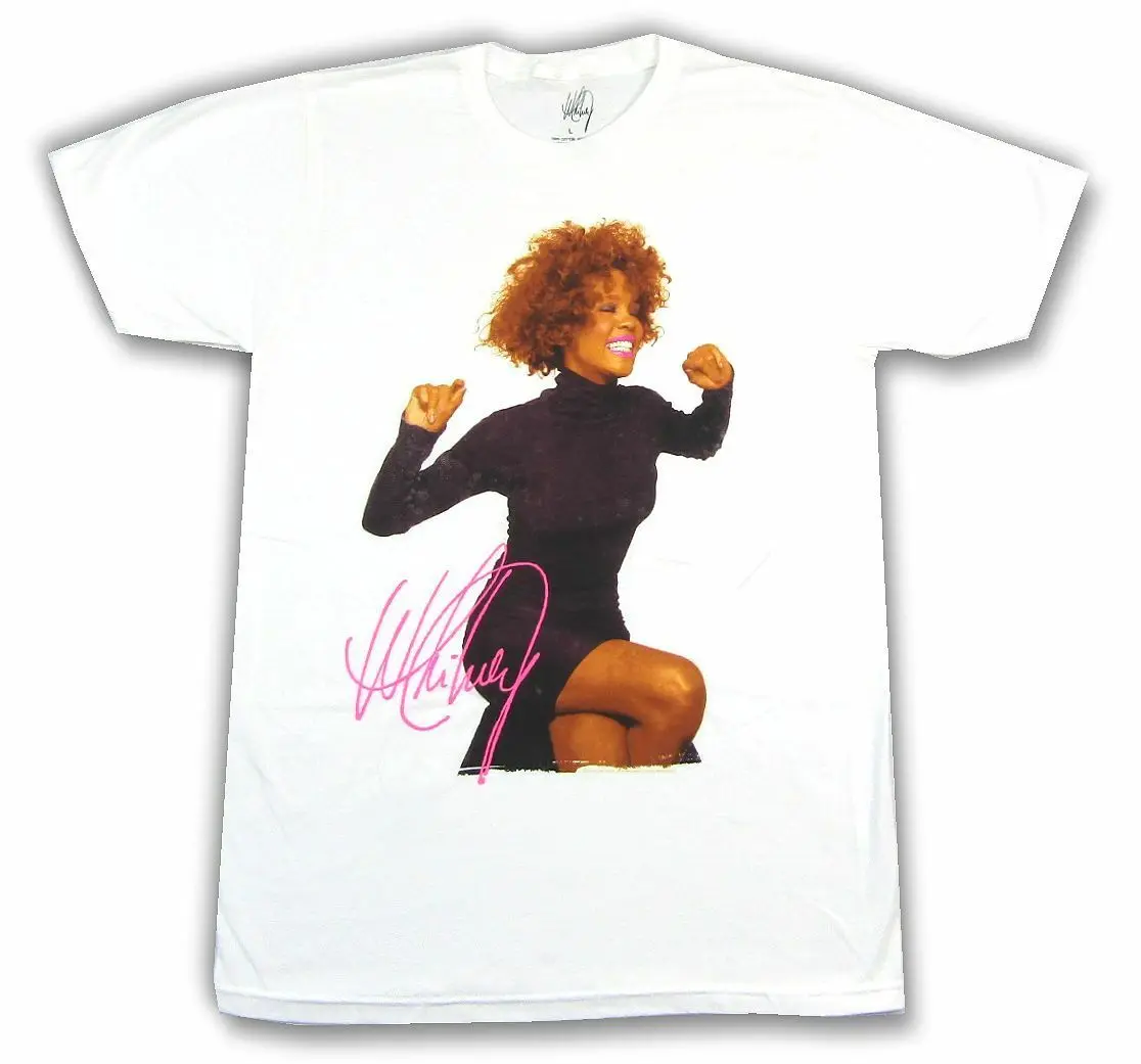 2019 забавная белая футболка Whitney Houston Smile Pic фото новая с капюшоном Merch|Футболки| |