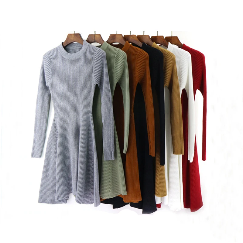 2020 Autumn Casual Sweater Dress Women O-neck Long Sleeve A Line Knitted Mini Dresses Female Slim Brown Black Red Grey Vestidos
2020 Autumn Casual Sweater Dress Women O-neck Long Sleeve A Line Knitted Mini Dresses Female Slim Brown Black Red Grey Vestidos