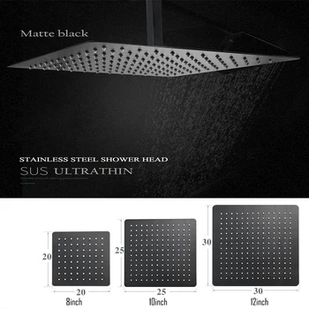 LANGYO Black Square Rain Stainless Steel Shower Head Ultrathin 2 MM 8/9/10/12 Inch Choice Bathroom Wall & Ceiling Mounted
LANGYO Black Square Rain Stainless Steel Shower Head Ultrathin 2 MM 8/9/10/12 Inch Choice Bathroom Wall & Ceiling Mounted
