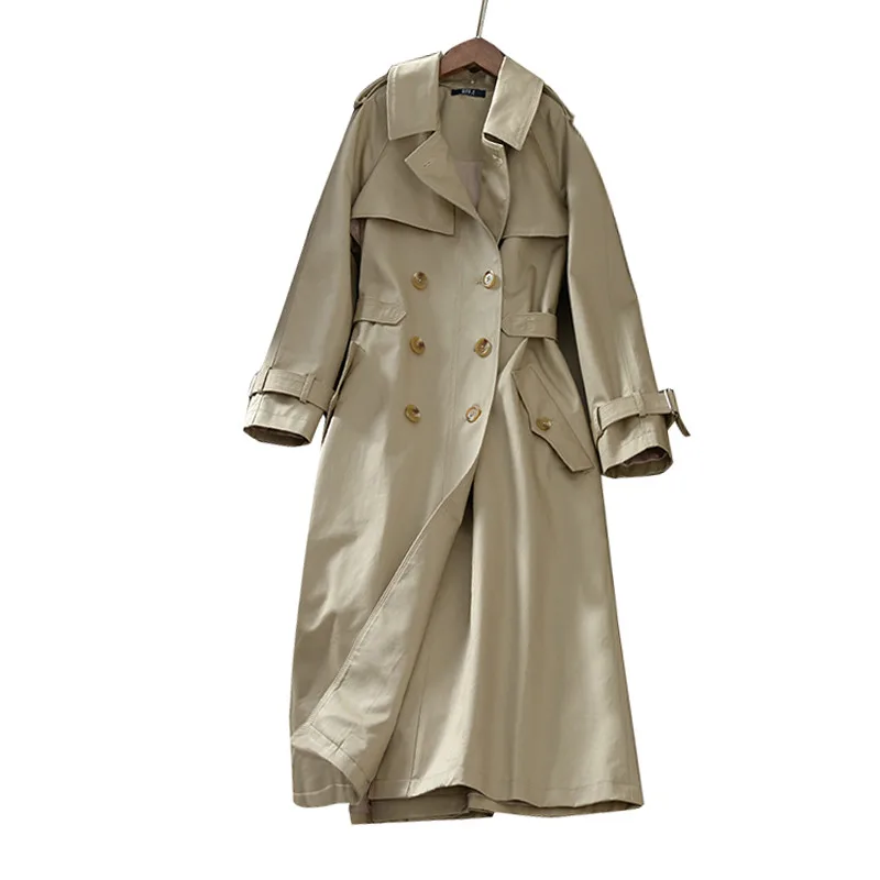 New Long Trench Coat For Women Clothes Spring Double-Breasted Elegant Khaki Trench Coat Abrigo Mujer Windbreaker Outwear C4363
New Long Trench Coat For Women Clothes Spring Double-Breasted Elegant Khaki Trench Coat Abrigo Mujer Windbreaker Outwear C4363