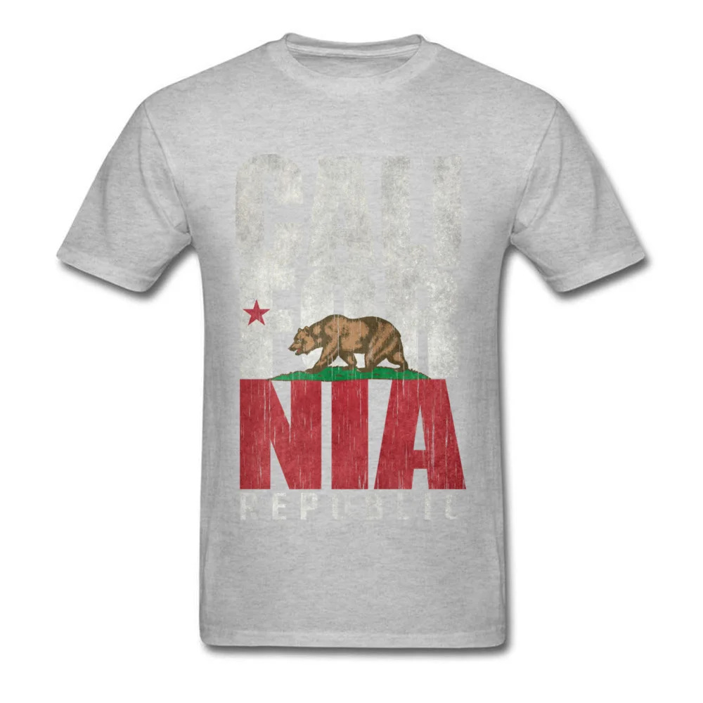 Design Father Day Cotton Round Collar Tops Shirts Short Sleeve Summer Sweatshirts Funky Print T Shirt Drop Shipping California Republic Bear Flag - Vintage Distressed grey