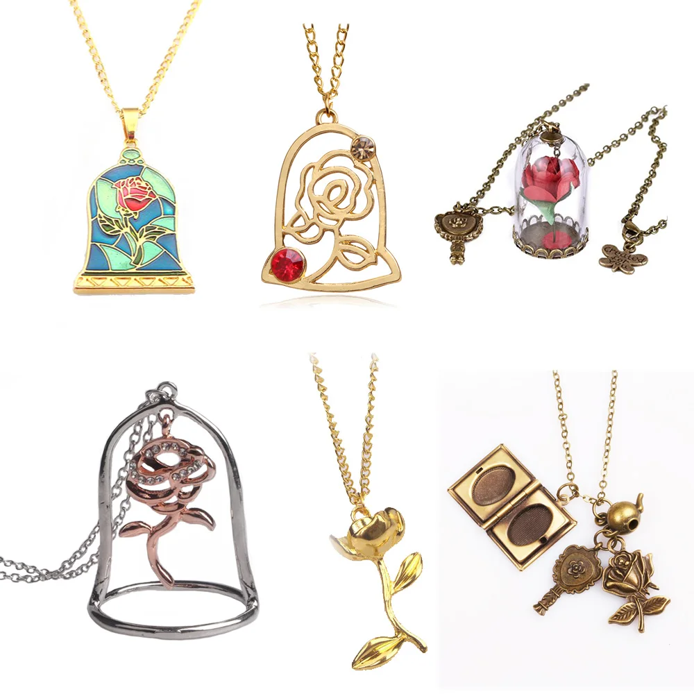 RJ Fashion 20Pcs/Lot Beauty And The Beast Necklaces Alloy Glass Magic Rose Flower Necklace Pendant For Women Girl Gift
RJ Fashion 20Pcs/Lot Beauty And The Beast Necklaces Alloy Glass Magic Rose Flower Necklace Pendant For Women Girl Gift