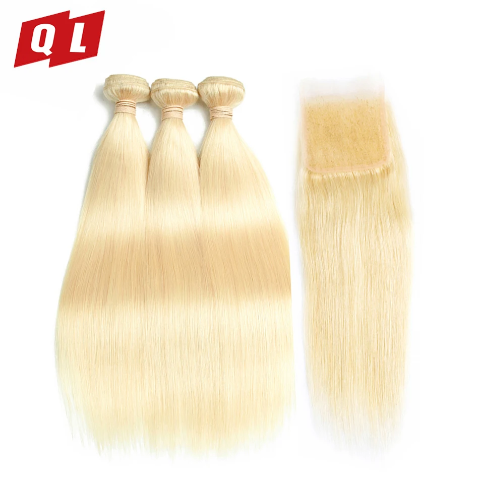 QI-Hair-Straight-Malaysian-613-Blonde-Color-3-Hair-Bundles-With-4-4-Lace-Closure-Non (4)