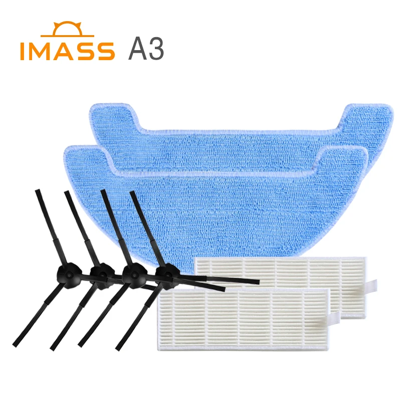 For IMASS A3 Robot Vacuum Cleaner Spare Parts Kits Replacement Cleaning Side Brushes *4 HEPA Filter*2 Mop Cloth *1
For IMASS A3 Robot Vacuum Cleaner Spare Parts Kits Replacement Cleaning Side Brushes *4 HEPA Filter*2 Mop Cloth *1