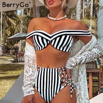 BerryGo Sexy striped two pieces women Bikini sets Push up swimwear bathers swimsuit High waist beach bikinis mujer bathing suit
BerryGo Sexy striped two pieces women Bikini sets Push up swimwear bathers swimsuit High waist beach bikinis mujer bathing suit
