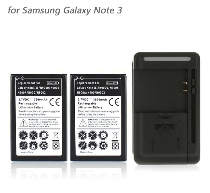 2x 3500mah High Capacity Note3 Replacement Battery + USB Wall Charger for Samsung Galaxy Note 3 III N9000 N9005 N900A N900 N9002
2x 3500mah High Capacity Note3 Replacement Battery + USB Wall Charger for Samsung Galaxy Note 3 III N9000 N9005 N900A N900 N9002