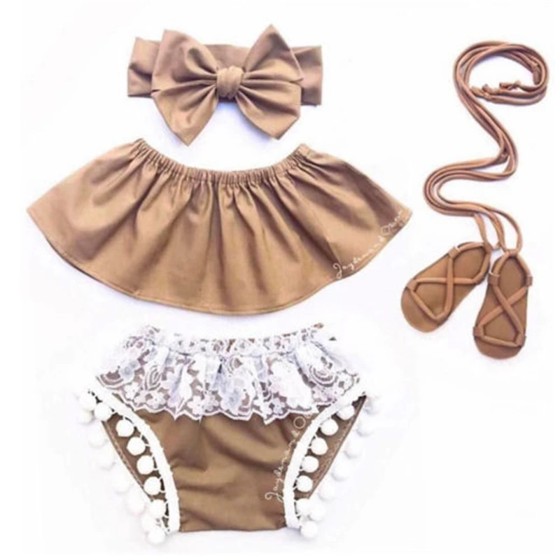 Summer 3PCS/Set Cute Baby Girl Clothing Set Fashion Kids Girl Off Shoulder Tops+Lace Tassel Shorts Pants Hot Baby Girls Clothes
Summer 3PCS/Set Cute Baby Girl Clothing Set Fashion Kids Girl Off Shoulder Tops+Lace Tassel Shorts Pants Hot Baby Girls Clothes