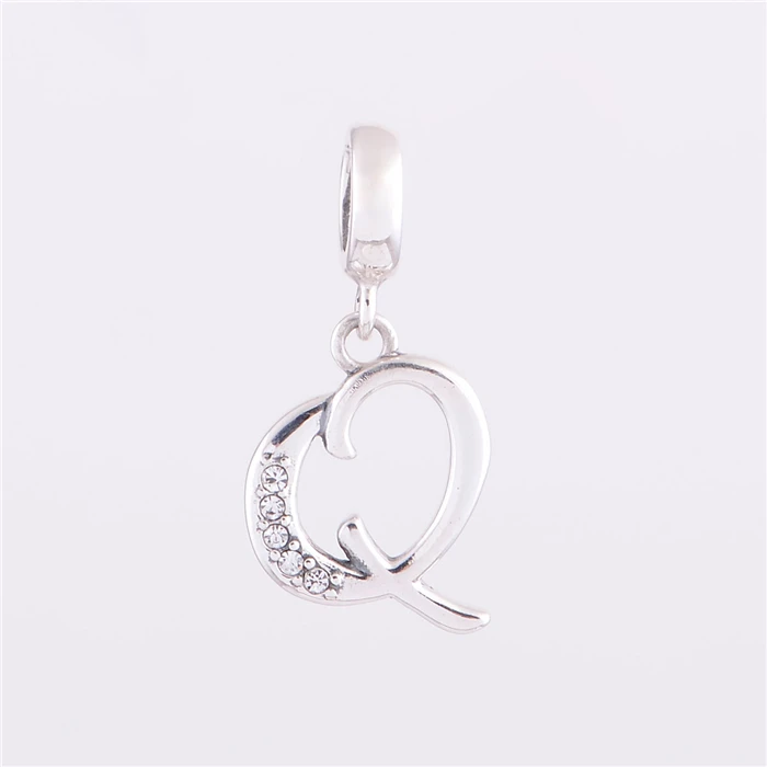 Sterling Silver 925 Fits Chamilia Charms Bracelet Fashion Q Letter Charm Beads European Style Women DIY Jewelry For Choker
Sterling Silver 925 Fits Chamilia Charms Bracelet Fashion Q Letter Charm Beads European Style Women DIY Jewelry For Choker