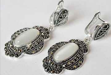 Bridal jewelry free shipping hot sellVINTAGE WHITE OPAL 925 SILVER&MARCASITE EARRINGS 11/2" VALENTINE'S GIFT
Bridal jewelry free shipping hot sellVINTAGE WHITE OPAL 925 SILVER&MARCASITE EARRINGS 11/2" VALENTINE'S GIFT