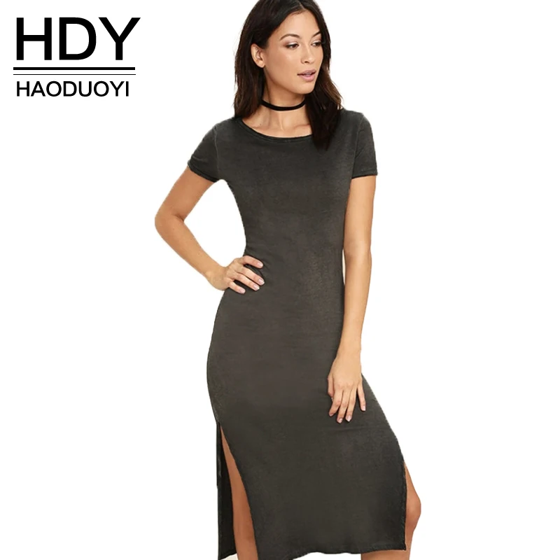 HDY Haoduoyi 2019 New Sexy Bodycon Dress Women Backless O-neck Solid Pink/Gray Women Clothing Short Sleeve Split Summer Dresses
HDY Haoduoyi 2019 New Sexy Bodycon Dress Women Backless O-neck Solid Pink/Gray Women Clothing Short Sleeve Split Summer Dresses