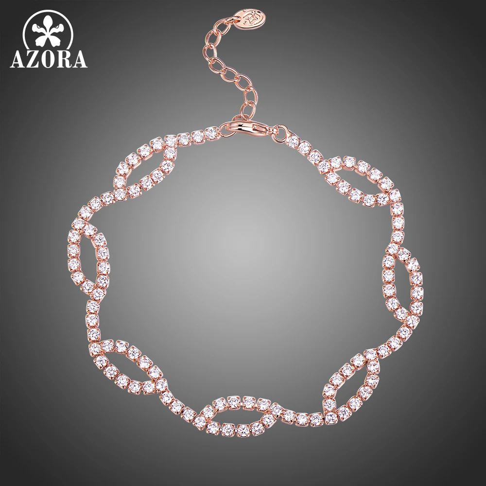 AZORA Luxury Rose Gold Color Eye Shape Chain Link Bracelet for Women Ladies Shining AAA Cubic Zircon Crystal Jewelry TS0200
AZORA Luxury Rose Gold Color Eye Shape Chain Link Bracelet for Women Ladies Shining AAA Cubic Zircon Crystal Jewelry TS0200