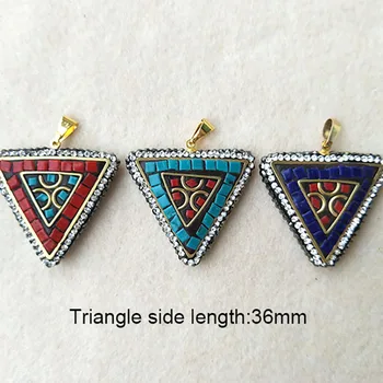 6pcs Triangular quartz Pave Rhinestone Crystal copper pendant charms For DIY Making Bracelet necklace Jewelry P165 
6pcs Triangular quartz Pave Rhinestone Crystal copper pendant charms For DIY Making Bracelet necklace Jewelry P165