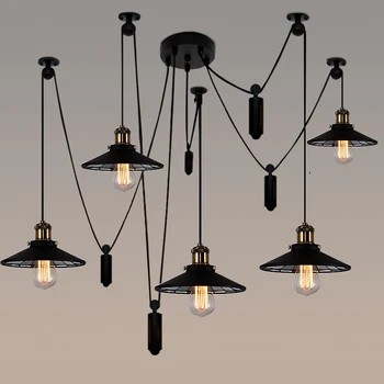 Loft industrial Iron Pulley spider Pendant Lights American Vintage living bedroom bar Edison Pendant lamp fixtures
Loft industrial Iron Pulley spider Pendant Lights American Vintage living bedroom bar Edison Pendant lamp fixtures