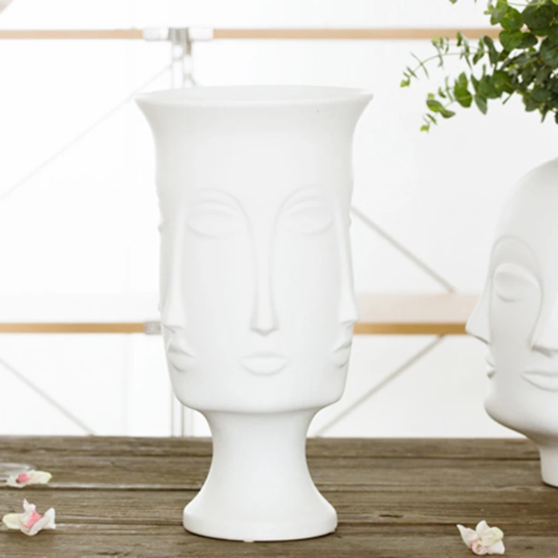 Nordic Minimalism Abstract Ceramic Vase Face Art Matte Glazed Decorative Head Shape Vase White Ceramic
Nordic Minimalism Abstract Ceramic Vase Face Art Matte Glazed Decorative Head Shape Vase White Ceramic