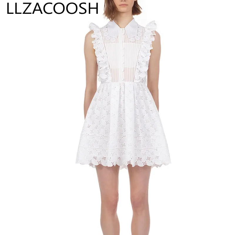 self portrait Dress 2019 Summer White Lace Embroidery Hollow Out Dress Women Sweet Elegant sleeveless Ruffles Short Dress
self portrait Dress 2019 Summer White Lace Embroidery Hollow Out Dress Women Sweet Elegant sleeveless Ruffles Short Dress