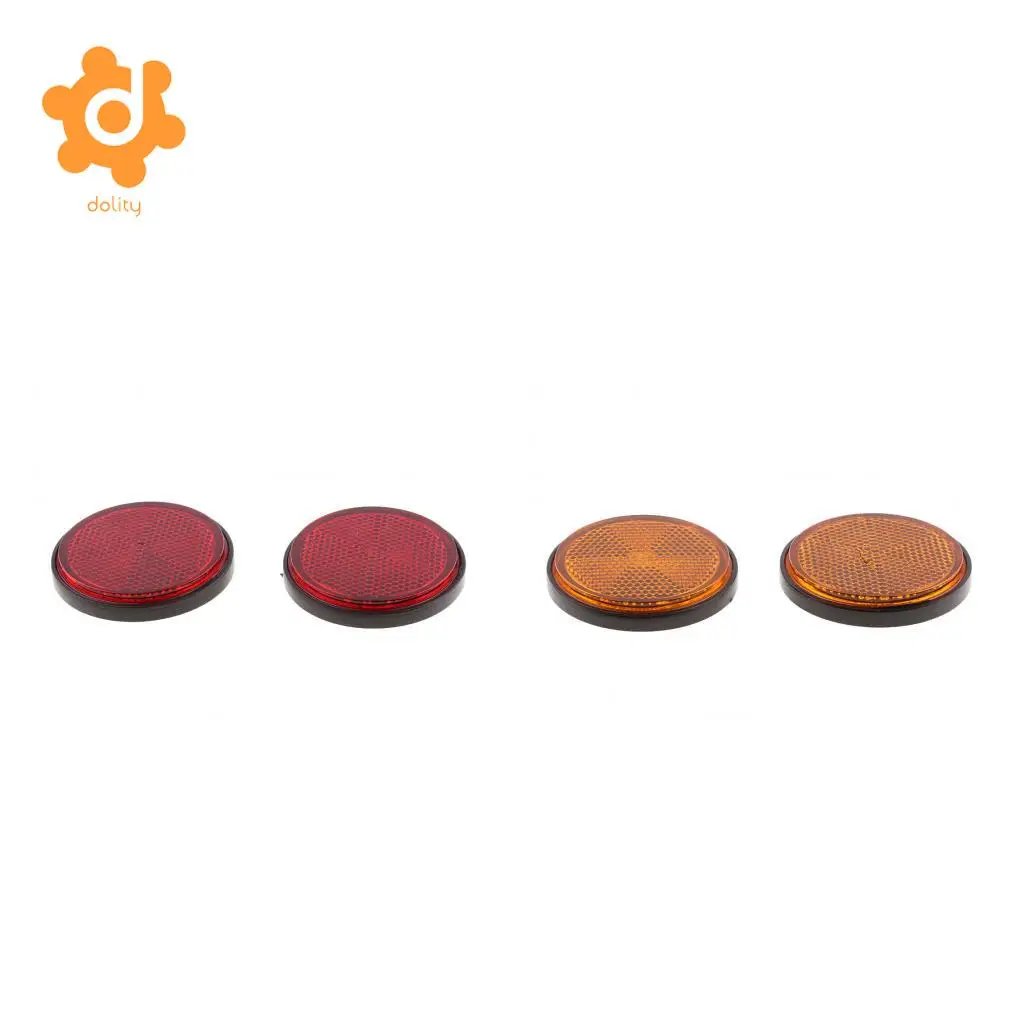 Plastic Round Reflectors for Motorcycle ATV Dirt Bike Motorbike (Red & Orange)