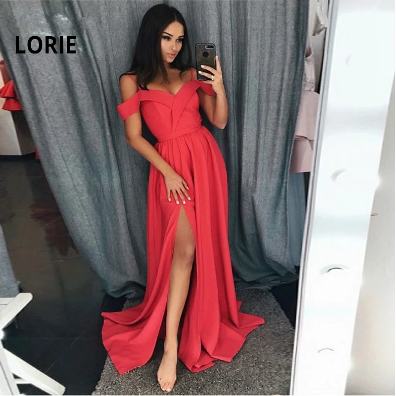 LORIE Formal Evening Dress with High Slit Satin Spaghetti Straps Sweetheart abendkleider Red Evening Gown 2019 robe de soiree
LORIE Formal Evening Dress with High Slit Satin Spaghetti Straps Sweetheart abendkleider Red Evening Gown 2019 robe de soiree
