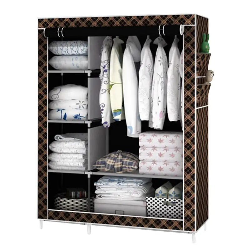 Portable Fabric Wardrobe Closet Dustproof Storage Organizer with Metal Shelves
Portable Fabric Wardrobe Closet Dustproof Storage Organizer with Metal Shelves