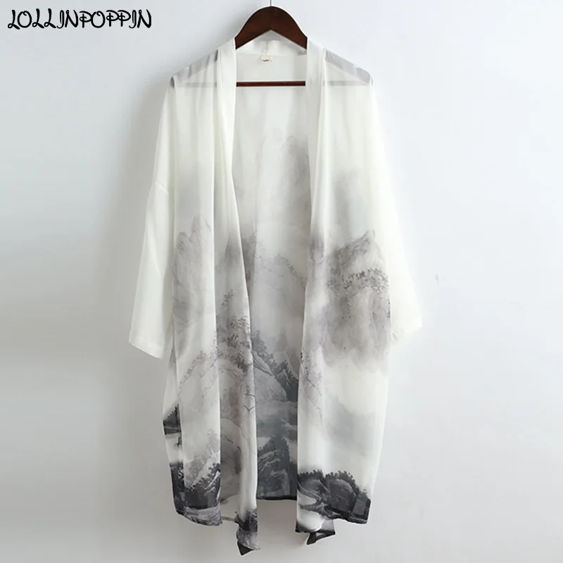 Landscape Ink And Wash Painting Printed Mens Chinese Style Open Placket Chiffon Shirt Light Weight Asymmetric Bottom
Landscape Ink And Wash Painting Printed Mens Chinese Style Open Placket Chiffon Shirt Light Weight Asymmetric Bottom
