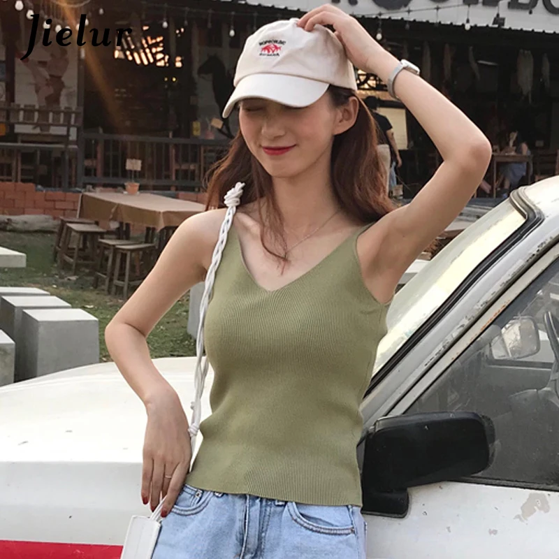 Jielur Sexy V-Neck Women Tops Solid Color Knitted Camis Tops Femme 2019 Summer Chic Vintage Basic Tank Tops Mujer 4 Colors
Jielur Sexy V-Neck Women Tops Solid Color Knitted Camis Tops Femme 2019 Summer Chic Vintage Basic Tank Tops Mujer 4 Colors