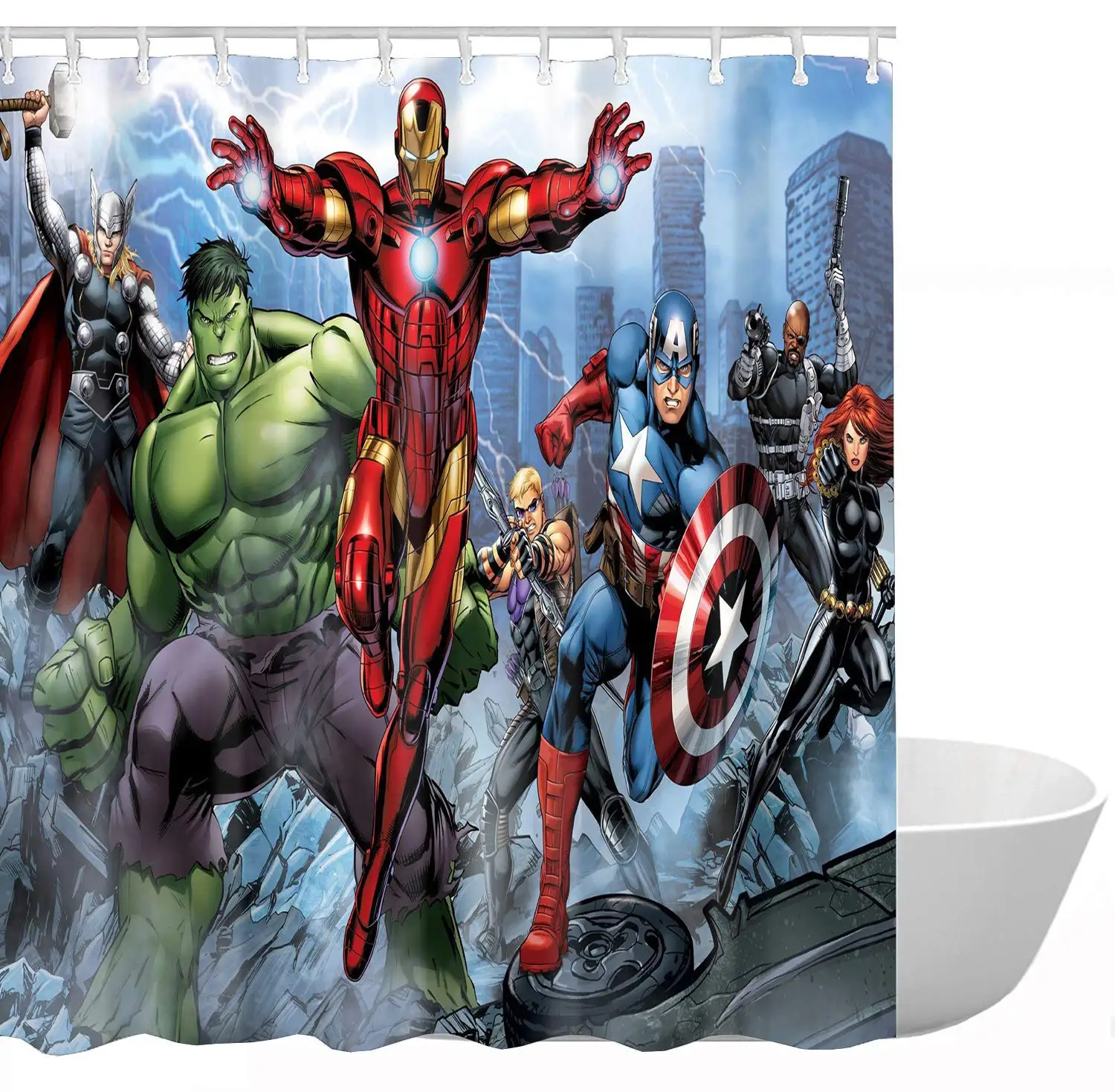 Funny Superhero Custom Shower Curtain,Waterproof Polyester Fabric Decorative Bathroom Bath Curtains
Funny Superhero Custom Shower Curtain,Waterproof Polyester Fabric Decorative Bathroom Bath Curtains