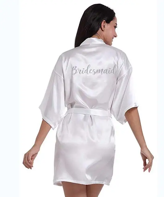 RB71 Fashio Bridal Party Robe Letter Bride on the Robe Back Women Short Satin Wedding Kimono Sleepwear Spa Robes for Ladies
RB71 Fashio Bridal Party Robe Letter Bride on the Robe Back Women Short Satin Wedding Kimono Sleepwear Spa Robes for Ladies