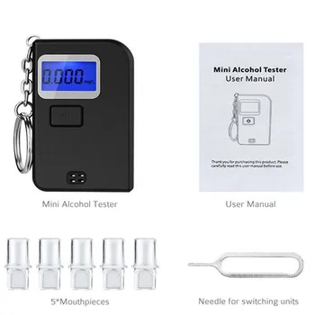 New Creative Black Mini Alcohol Tester Portable Keychain Breathalyzer Digital Breath Keyring Handbag Car Accessories Key Chain
New Creative Black Mini Alcohol Tester Portable Keychain Breathalyzer Digital Breath Keyring Handbag Car Accessories Key Chain