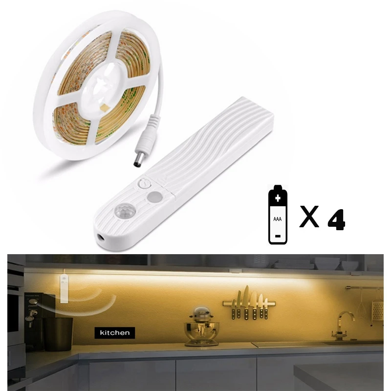Battery PIR Motion Sensor LED Cabinet light 1m 2m 3m Strip tape Under Bed lamp For Closet Wardrobe Stairs Hallway lighting
Battery PIR Motion Sensor LED Cabinet light 1m 2m 3m Strip tape Under Bed lamp For Closet Wardrobe Stairs Hallway lighting
