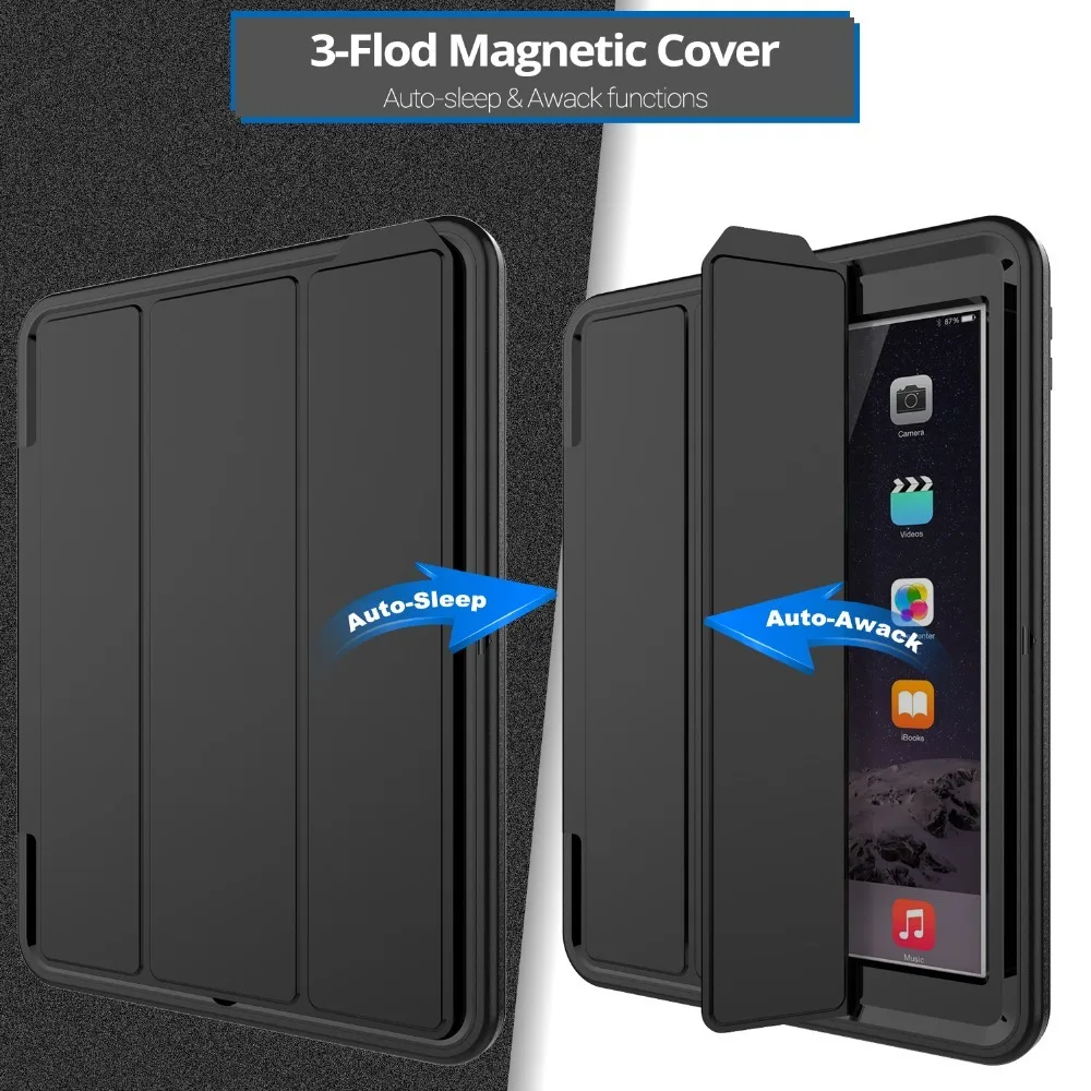Роскошный чехол с функцией Smart Wake up для iPad 6/Air 2 безопасный защитный ударопрочный