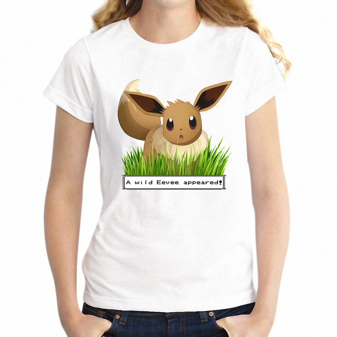 New Women's T-shirt A Wild Eevee Appears Pokemon Gamer Girl's short sleeve tshirt Harajuku hip hop tees tops
New Women's T-shirt A Wild Eevee Appears Pokemon Gamer Girl's short sleeve tshirt Harajuku hip hop tees tops