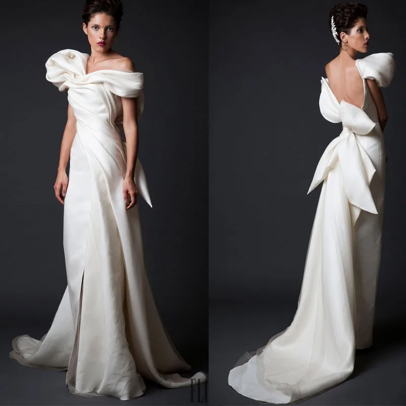 2018 Krikor Asymmetrical Pleated Sheath Backless Bow Elegant bridal gown Mother of the Bride Dresses
2018 Krikor Asymmetrical Pleated Sheath Backless Bow Elegant bridal gown Mother of the Bride Dresses