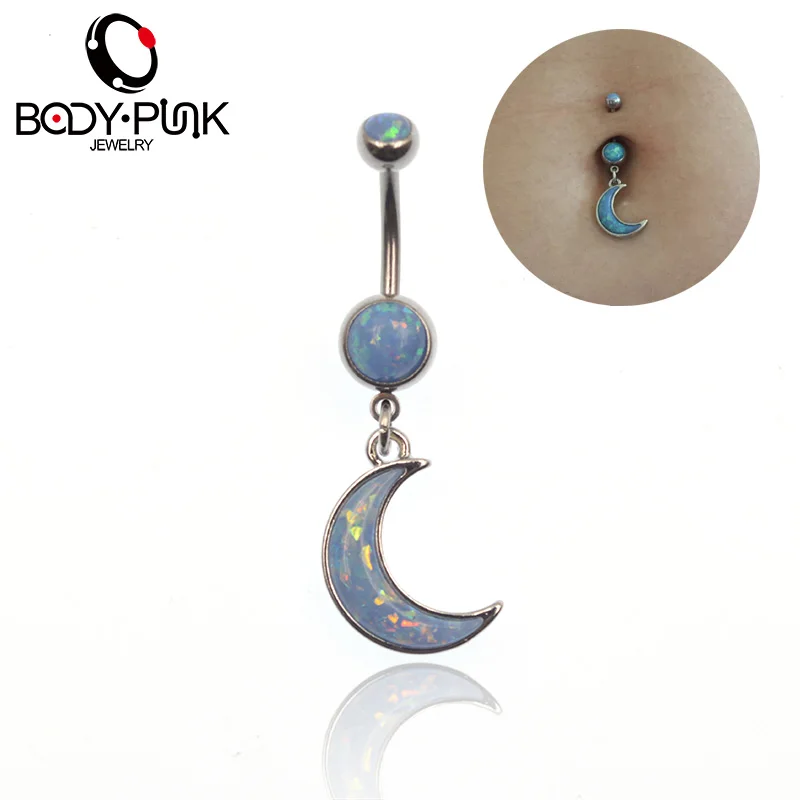 BODY PUNK Opal Moon Dangle Navel Ring Body Jewelry Feminino Piercing 316L Surgical Steel Belly Button Ring Jewelry 2018
BODY PUNK Opal Moon Dangle Navel Ring Body Jewelry Feminino Piercing 316L Surgical Steel Belly Button Ring Jewelry 2018