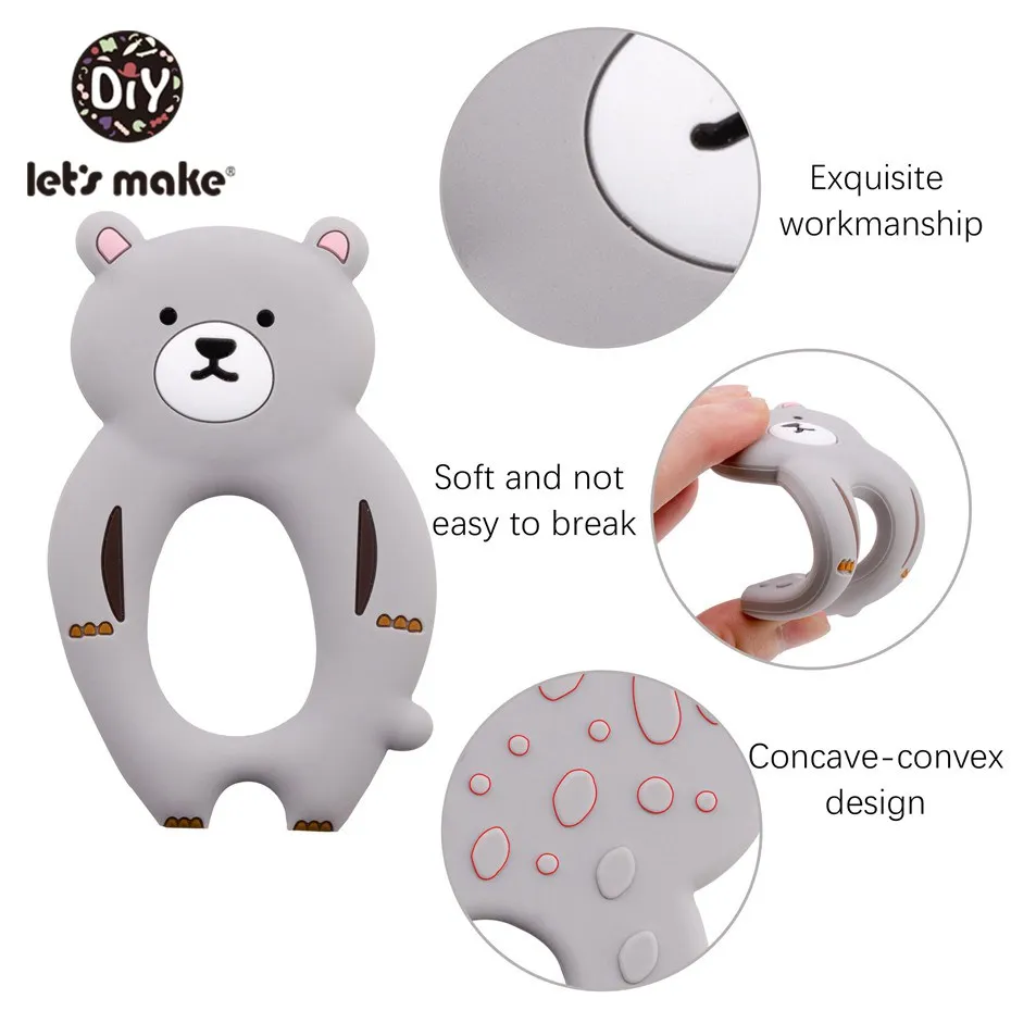 Let'S Make 1Pc Silicone Bear Infant Teething Toy Baby Newborn Gift For Pacifier Chain Organic Silicone Pendant Baby Teether Toys
Let'S Make 1Pc Silicone Bear Infant Teething Toy Baby Newborn Gift For Pacifier Chain Organic Silicone Pendant Baby Teether Toys