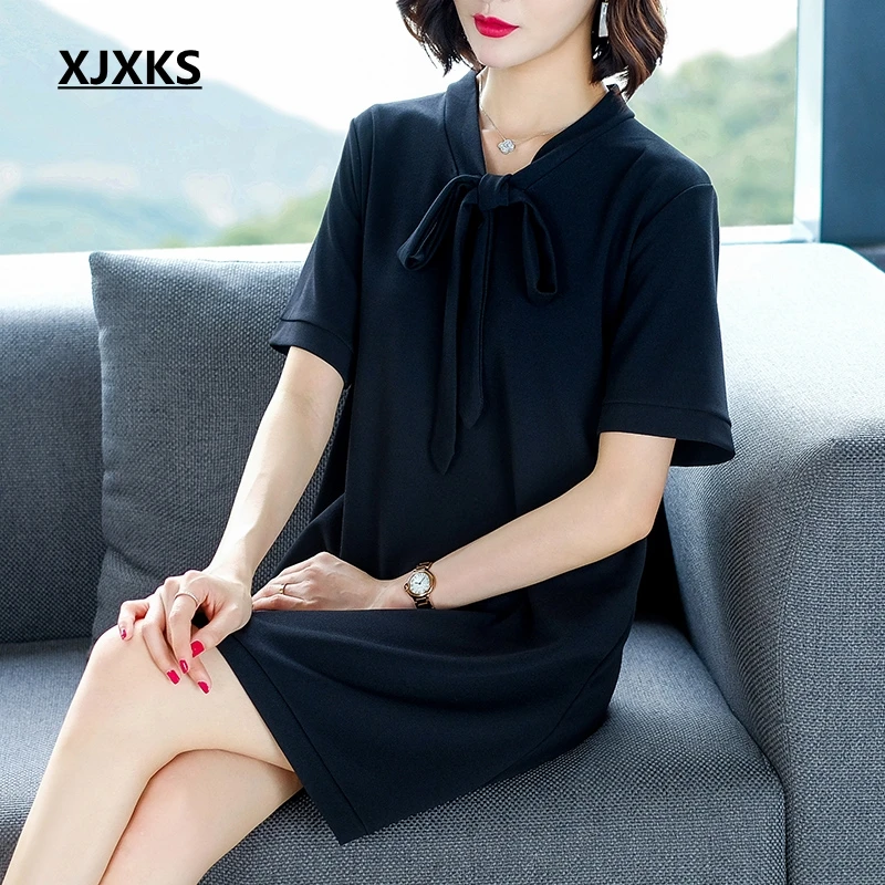 XJXKS Summer Dress 2019 High Quality Modis Young Women Dress Korean Style Black And Stripe Short Sleeve Comfortable Dress Women
XJXKS Summer Dress 2019 High Quality Modis Young Women Dress Korean Style Black And Stripe Short Sleeve Comfortable Dress Women