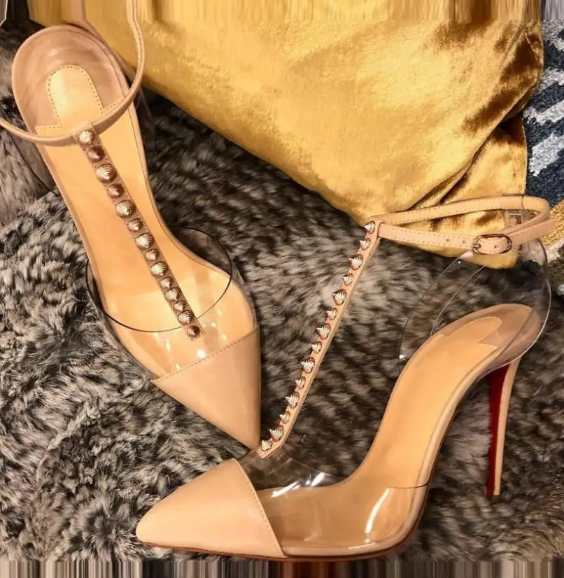 2019 summer new sexy rivet high heel sandals stiletto pointed transparent stitching women's shoes
2019 summer new sexy rivet high heel sandals stiletto pointed transparent stitching women's shoes