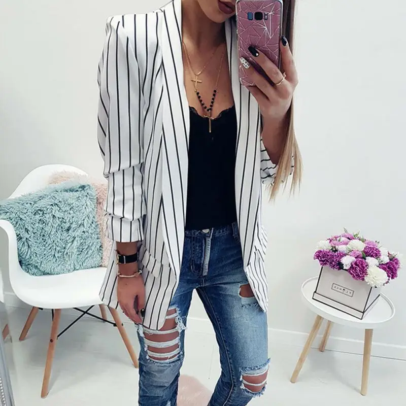 Autumn Female Blazer Long Sleeve Slim Fit Fashion Casual Blazers Office Women's Jacket Open Front Ladies Blazer Coats
Autumn Female Blazer Long Sleeve Slim Fit Fashion Casual Blazers Office Women's Jacket Open Front Ladies Blazer Coats