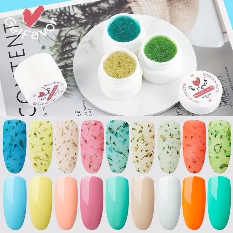 Gelfavor 5ML Gel Nail Polish Natural Dried Flower Fairy Nail Gel Polish Nail Art Soak Off Decoration Designed Set For Manicure
Gelfavor 5ML Gel Nail Polish Natural Dried Flower Fairy Nail Gel Polish Nail Art Soak Off Decoration Designed Set For Manicure
