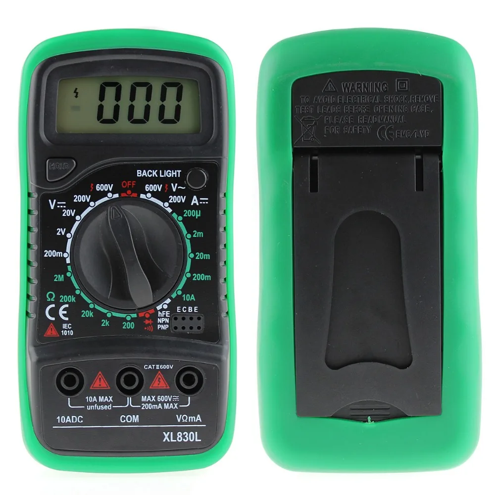 1 Piece XL830L Digital Multimeter Current Voltage Resistance Transistor Temperature Tester LCD Display Meter Multimetro Tools
1 Piece XL830L Digital Multimeter Current Voltage Resistance Transistor Temperature Tester LCD Display Meter Multimetro Tools