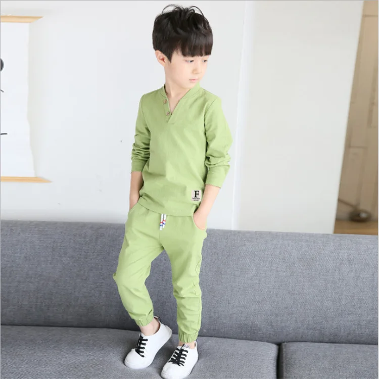 Spring Autumn Children's Clothes Wear Boys Solid Color Suit New Cuhk Fashion V - Neck Cotton Kids Suit 4-12 Ages
Spring Autumn Children's Clothes Wear Boys Solid Color Suit New Cuhk Fashion V - Neck Cotton Kids Suit 4-12 Ages