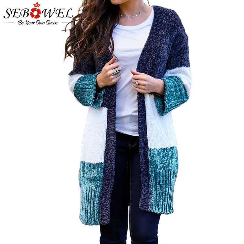 SEBOWEL Blue White Colorblock Velvet Oversized Sweater Woman Winter Warm Long Sleeve Knitting Cardigans Contrast Color Sweaters
SEBOWEL Blue White Colorblock Velvet Oversized Sweater Woman Winter Warm Long Sleeve Knitting Cardigans Contrast Color Sweaters