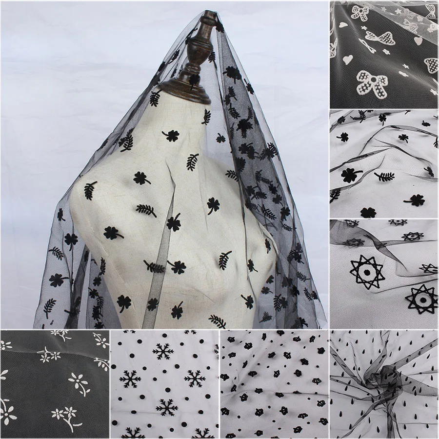 Comfortable soft net flocking mesh fabric flower embellish snow sun leaf curtain gauze bridal wear veil girl dress making
Comfortable soft net flocking mesh fabric flower embellish snow sun leaf curtain gauze bridal wear veil girl dress making