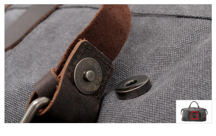 Womens Canvas Duffle Bags Grey Brown Black