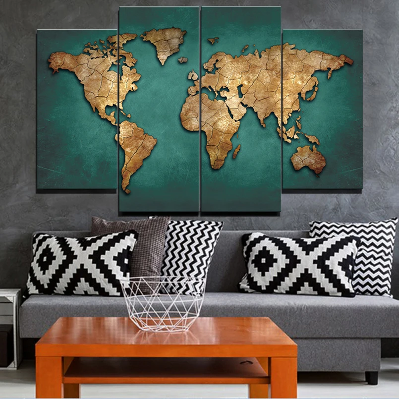 Blue World Map Wall Art Oil Painting 4pcs (No Frame)Printd on Canvas Arts Modern Home
Blue World Map Wall Art Oil Painting 4pcs (No Frame)Printd on Canvas Arts Modern Home